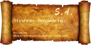 Strohner Annamária névjegykártya